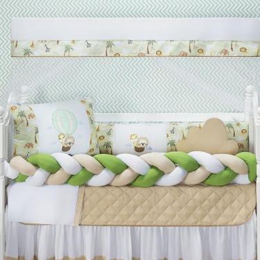 Imagem de Kit Mini Berço 10 Pçs - Rei do Kit berço Safari Verde, SAFARI VERDE