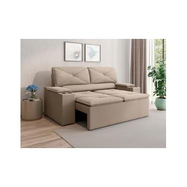 Imagem de Sofá 2 Lugares NextSofás Joy Velosuede Retrátil Reclinável com Porta Copos