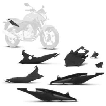 Imagem de Kit Carenagem 3 Rabetas Cromo Forte Cb 300r 2010 2011 2012, Único, PRE