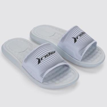 Imagem de Chinelo Slide Rider Step Masculino - Branco e Preto - 39, 39