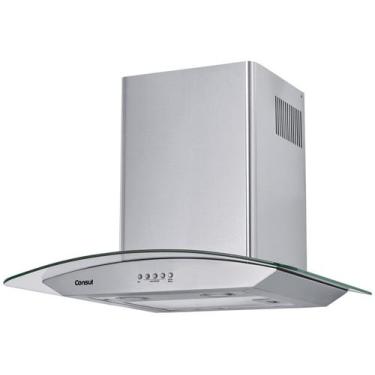 Imagem de Coifa de Parede Consul 60 cm Inox 4 bocas com design em vidro e aviso 
