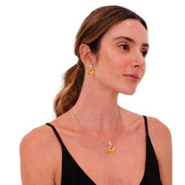 Imagem de Kit Colar + Brinco Pedra Zirconia Noiva Casamento Dia Mães - - anjo da