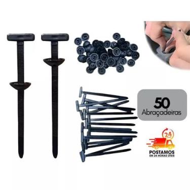 Imagem de Kit 50 Abraçadeira Universal Automotivo Presilhas Fita Cinta Enforca F