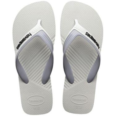 Imagem de Chinelo Masculino Havaianas Dual Original Cor:Branco/CinzaTamanho:45/4