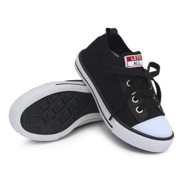 Imagem de Tenis Infantil Meia escolar Lets All Feminino Masculino Preto - Lest A