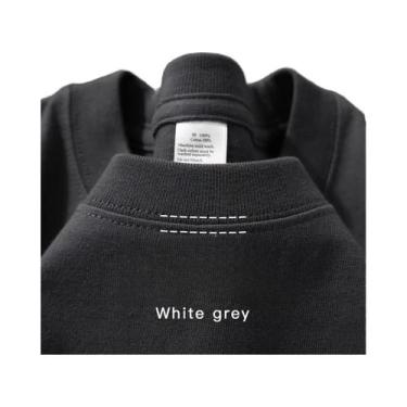 Imagem de Camiseta Masculina De Algodão Pesado 250GSM, Gola Redonda, Manga Curta
