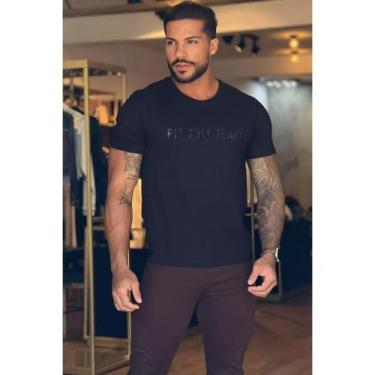 Imagem de Camisa Masculina Pitbull Lançamento Ref 88054, Preto, EG, ALGODÃO