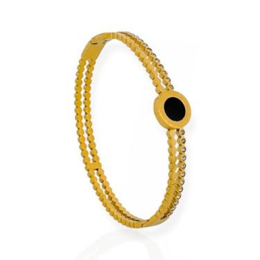 Imagem de Bracelete Feminino Aço Inoxidável Ouro 18k Inspiração Altas Joalherias