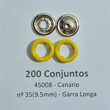 Imagem de Botões de Pressão Nº 35 Colorido Latão Variados Tic-Tac Canario 9,5mm 