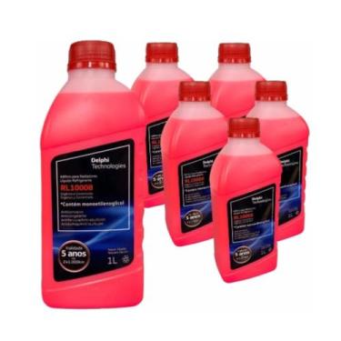 Imagem de Kit 6 Aditivo Radiador Delphi Rosa Concentrado Rl10008