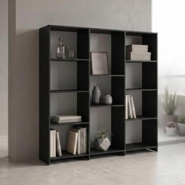 Imagem de Estante de Livros 136CMX137,5cm Baixa 11 Prateleiras London Yescasa Pr