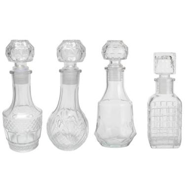 Imagem de Kit Com 4 Mini Licoreiras Modelos Diferentes 120ml e 110ml Vidro - Rio