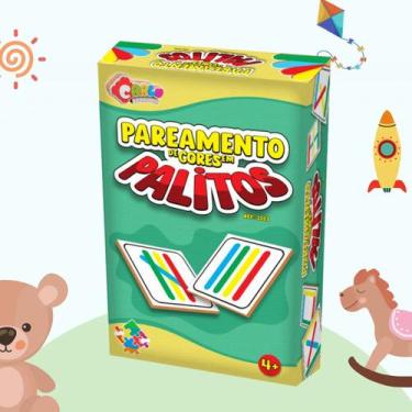 Imagem de Jogo Pareamento Cores Concentração E Motora Fina Mdf 4anos - Carlu Bri