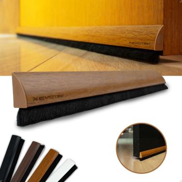 Imagem de Protetor Veda Porta Escova Adesivo 80cm Anti Insetos Plástico (PVC) de Escova Sintética Durável para Fresta Marrom OEM
