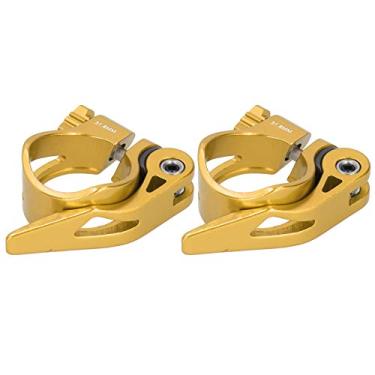 Imagem de wosume 【】Clipe para selim de bicicleta resistente e durável, braçadeira para tubo de bicicleta leve e portátil, para braçadeiras de cachimbo de bicicleta, acessório para ciclismo de montanha e ciclismo (dourado)