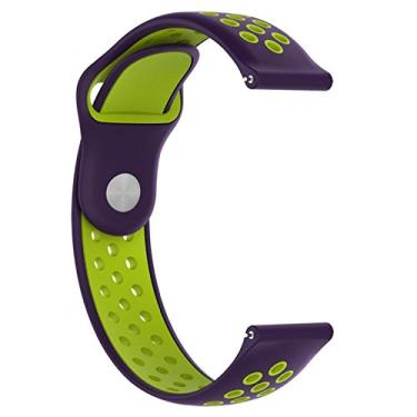 Imagem de Pulseira De Silicone Para Xiaomi Huami Amazfit Bip (Roxo com verde)