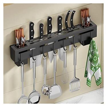 Imagem de Carrinho de cozinha, organizador de acessórios de cozinha, suporte de faca para perfuração, multifuncional, suporte para facas de parede, prateleira de armazenamento de vegetais para cozinhas