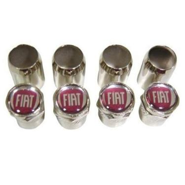 Imagem de Bico Tampa Pino Válvula Antifurto Cromado Fiat Vermelho