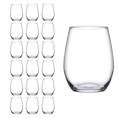 Imagem de Kit Copo Vidro Redondo Transparente Amber Duravel 440ml 18Un