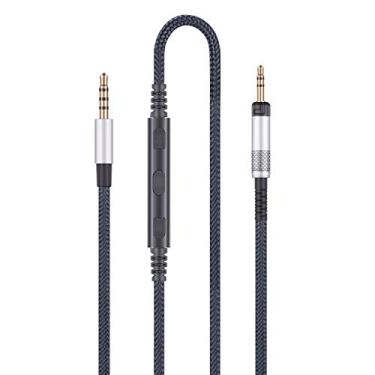 Imagem de ABLET Cabo de Áudio 4 Pés Compatível com Fones de Ouvido Audio Technica ATH-M50x, ATH-M40x, ATH-M60X, ATH-M70x, com Controle Remoto de Volume e Microfone Incorporado para iPhone, iPod, iPad