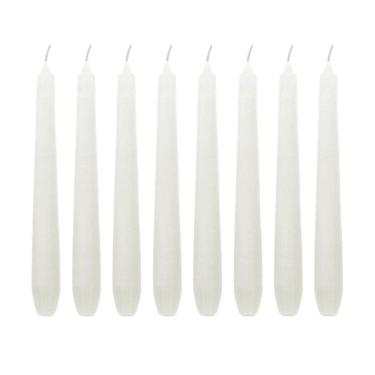 Imagem de 10 Velas Lisas 20 Cm Branca Decoração Casamento Castiçal