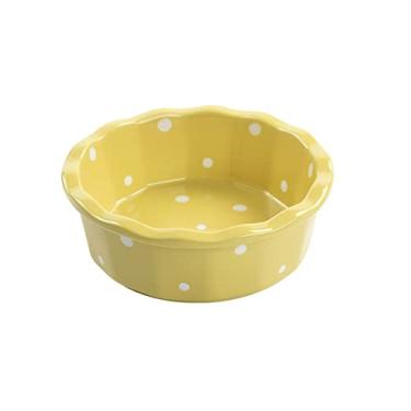 Imagem de Tigela de salada de frutas cerâmica padrão de pontos louça criativa tigelas de sobremesa tigela de sopa doméstica (cor: amarelo)