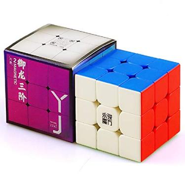 Imagem de LiangCuber Yongjun YJ Yulong 3x3 2M Speed Cube YJ YuLong V2 M 3x3x3 cubo mágico magnético 56mm sem adesivo (versão magnética)