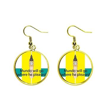 Imagem de Mundo vai onde ele gosta! Brinco de gota dourada pingente de orelha mulher, metal