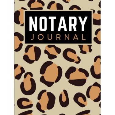 Imagem de Hardcover Notary Journal: 8.5x11 Large Notarial Logbook / With 200 Numbered Pages - Two Records Logs Per Page / 400 Records / Modern Brown Black ... Pattern / Ledger Book Gift For Signing Agents
