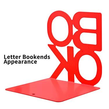 Imagem de LUGU Apoios de livros de metal deslizantes deco tivos pa livros Suporte de 4,9 x 5,1 x 5,5 polegadas Suporte de estante de livros Protetores de livros izador de mesa pa escritório Acessórios