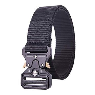 Imagem de DYNWAVE Cinto Tático Ao Ar Livre em Nylon para Cintura Cinto para Trabalho em Rede Calças Jeans Cinto de Cintura - Preto