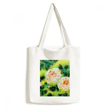 Imagem de Fascination bolsa de lona com pintura de flores bolsa de compras casual bolsa de mão