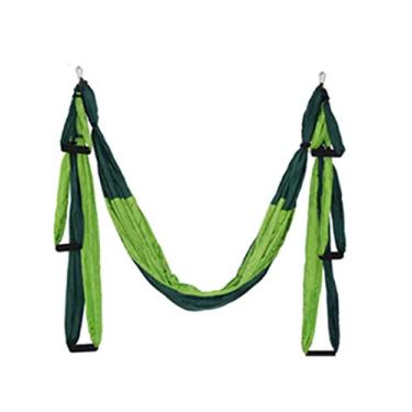 Imagem de Bestgift – Ferramenta de inversão de rede aérea para ioga e balanço para academia, casa, fitness, verde escuro + verde fruta 250 x 150 cm