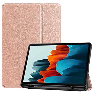 Imagem de caso tablet PC Para SumSung Galaxy Tab S7 11 Polegada 2020 T870 / 875 Tablet Case Capa, Soft Tpu. Capa de proteção com auto vigília/sono coldre protetor (Color : Rose Gold)