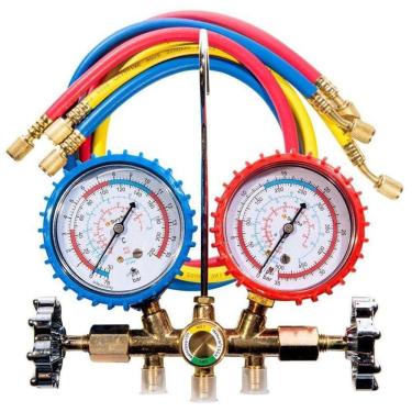Imagem de Conjunto Manifold Refrigeração R22/R134/R404 Mangueiras 90Cm