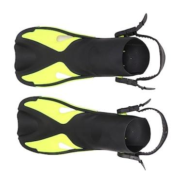 Imagem de Nadadeiras de Natação, Barbatanas de Mergulho Com Textura PP e TPR Antiderrapantes para águas Abertas (Preto e Amarelo 9-11 42-45)