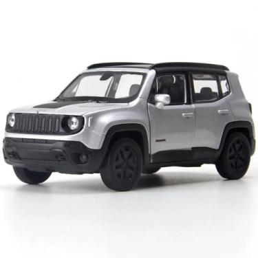 Imagem de Carrinho De Ferro Miniatura Jeep Renegade Metal Abre A Porta (cinza)