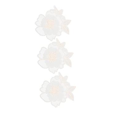 Imagem de NUOBESTY 3 Pecas remendos de costura aplique branco decoração de casamento ferro em remendos vestidos remendos de renda decoração de roupas self made flores adesivo distintivo decorar seda