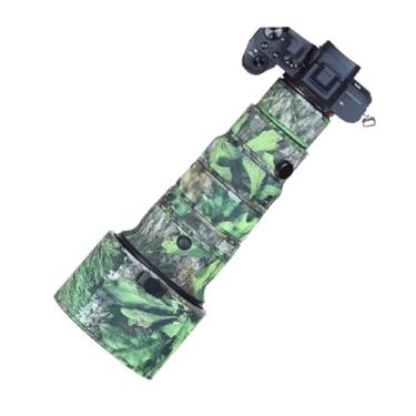 Imagem de MUEAST Capa de chuva para lente camuflada à prova d'água para câmera Sigma 500 mm F5.6 DG DN OS capa de proteção de lentes (cor: # camuflagem folha verde)