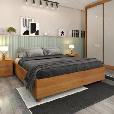 Imagem de Cama Queen em Mdp 203cmx164cm Mônaco Cinamomo