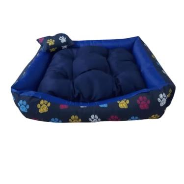 Imagem de Cama Caminha para Pet: Conforto e Estilo para Cachorros e Gatos de Grande Porte - Dimensões 70x60 cm com Estampa de Pata Colorida