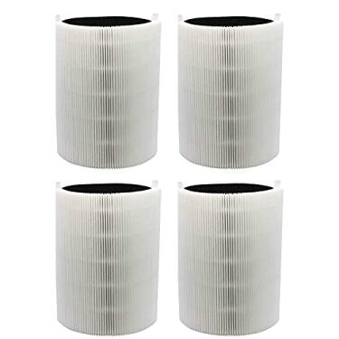 Imagem de Think Crucial Filtro de partículas e carbono de substituição compatível com purificadores de ar Blueair 411, 411+ e MINI, compare com o modelo # F411PACF102174 dobrável (pacote com 4)