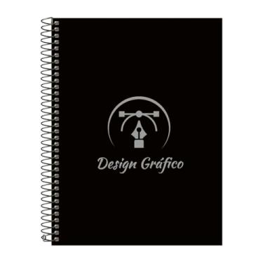 Imagem de Caderno Universitário Espiral 20 Matérias Profissões Design Gráfico (Preto e Prata)