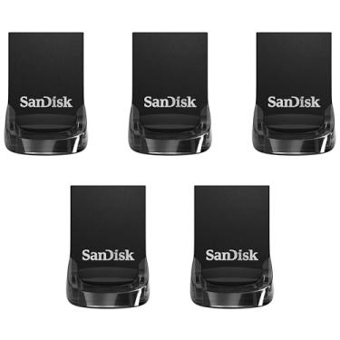 Imagem de SanDisk Flash Drive USB 3.1 Ultra Fit de 128 GB, pacote com 5 (5 x 128 GB) - SDCZ430-128G-B5CT, preto