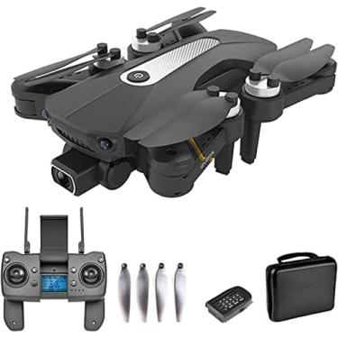 Imagem de Drone 8K HD, Quadcopter RC Com Pan/tilt Eletrônico, Drones GPS Com Câmera, Mini Quadcopter 5G WiFi FPV Com Motor Sem Escova, Drones Dobráveis ​​Preto-1,YUYANAIAI