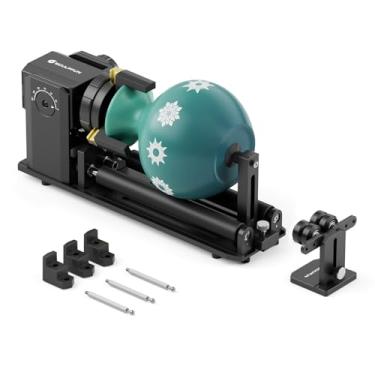 Imagem de SCULPFUN RA Pro Max Mandril giratório 4 em 1 para gravador a laser, módulo de gravação de rolo rotativo de eixo Y com ângulo ajustável de 180° para gravação a laser de objetos cilíndricos, objetos