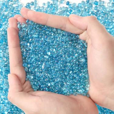 Imagem de T4U Cascalho de aquário de 900 g, pedras pequenas roladas para aquário, contas de vidro para vasos, pedras suculentas para plantas, seixos decorativos de cascalho de aquário para enchimento de vaso de