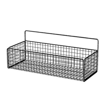 Imagem de Cesta de parede pendurada, cesta de armazenamento de arame, prateleiras de parede de cozinha, cesta de armazenamento suspensa prateleira de parede de arame para escritório doméstico e cozinha (preto)