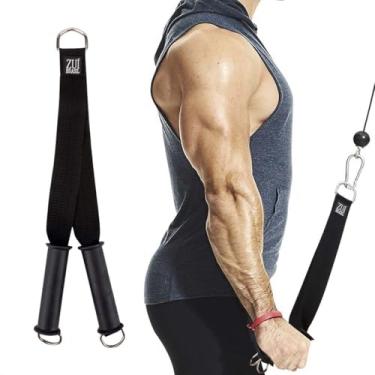 Imagem de Puxador Cross Over Fita Para Tríceps Manopla Puxador Corda - Puxador Tríceps Academia, Puxador Academia, Puxador Fita Tríceps, Puxador Corda, Corda Tríceps