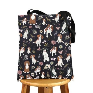 Imagem de JNIAP Bolsa de ombro Cavalier King Charles Spaniel Cavalier King Charles Gifts Cavalier King Charles Spaniel, Cachorro caramelo preto, Large